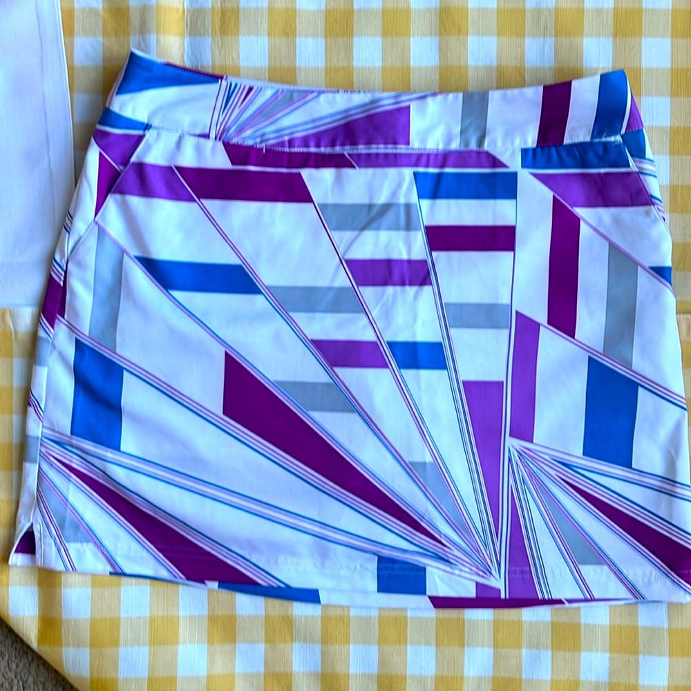 adidas Women's Skirt - Purple, Blue, White Geometric